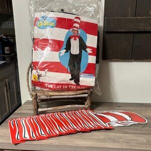 RUBIE'S PRE OWNED! READ! NO HAT! Dr. Seuss Cat In the Hat Adult Costume